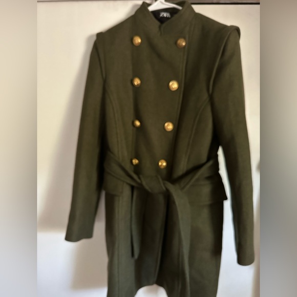 ZARA Double Breasted Wool Blend Coat - Picture 5 of 12